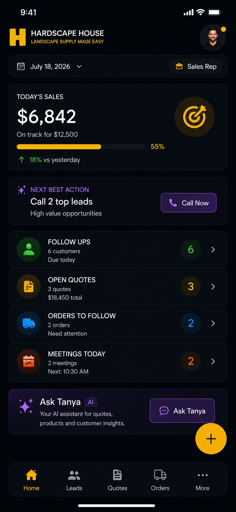 HardscapeOS mobile sales app